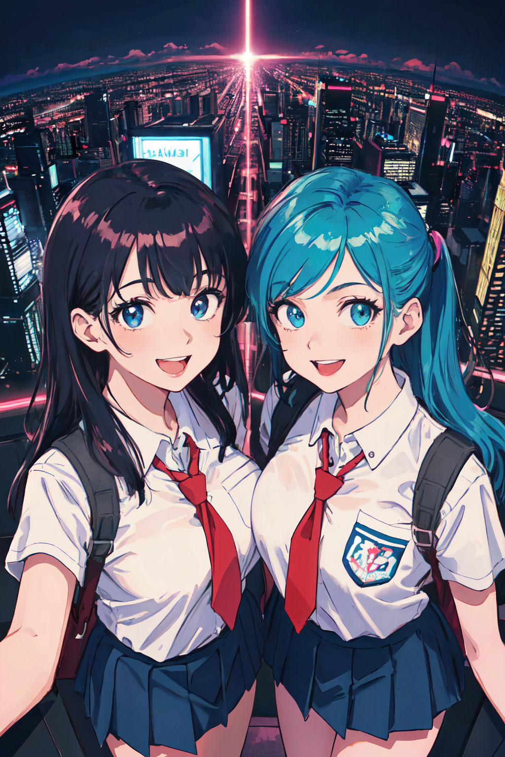 04874-3801887157-(best quality, masterpiece, RAW photo,ultra-detailed_1.2), _lyco_GoodHands-beta2_1.0_,2girls,looking at viewer,smile,many colors.png